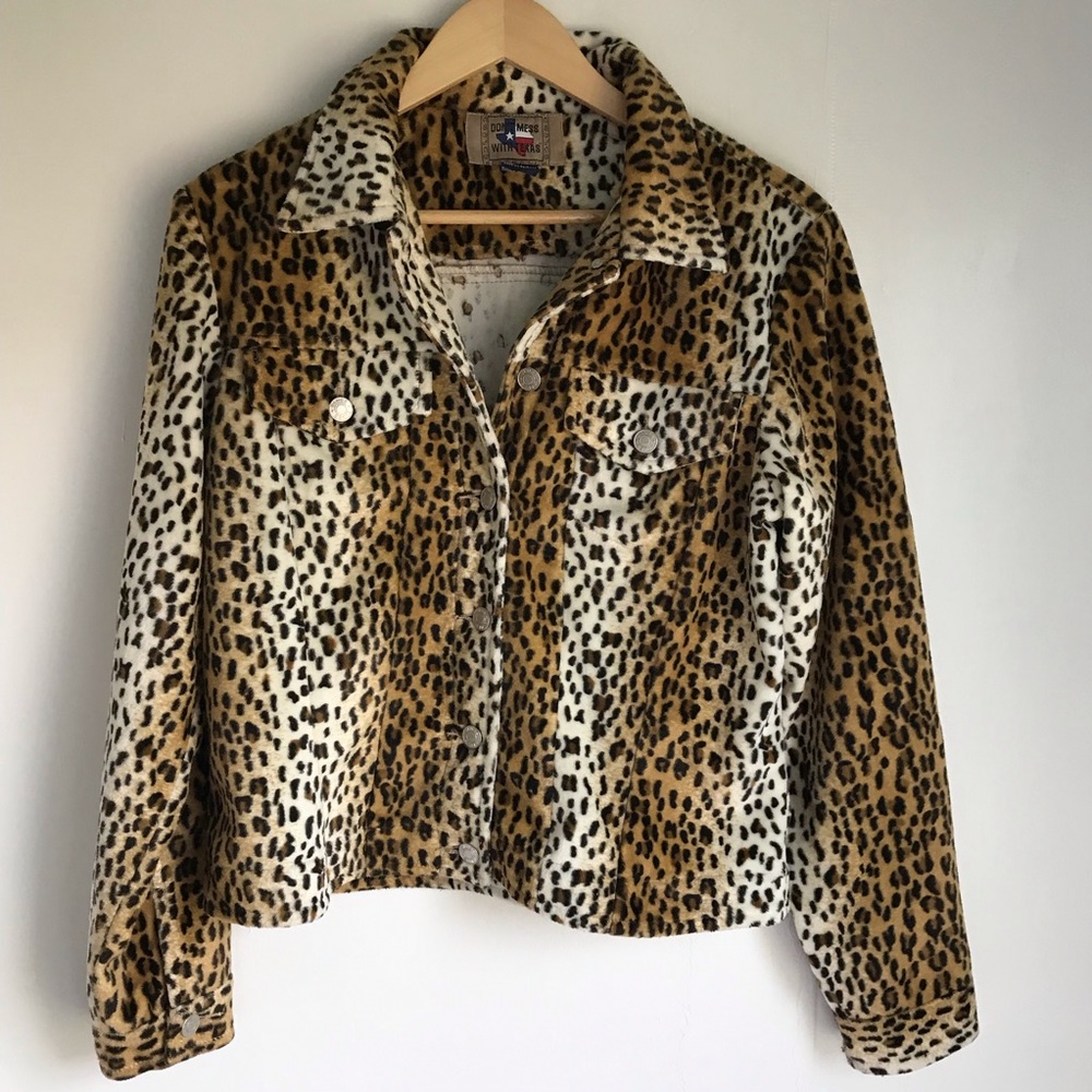 Leopard Punk Jacket Medium Don't Mess with Texas - Picture 8 of 8